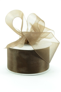 Organza Ribbon , Seal Brown, 1.5 Inch x 25 Yards (1 Spool) SALE ITEM